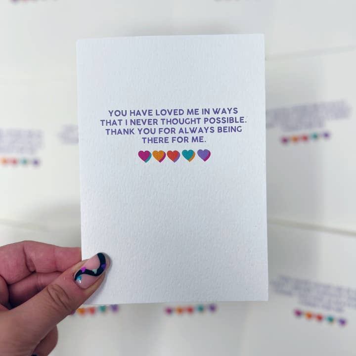 Xoxo Designs by Ruth - Wholesale Thank You Card - Thank You For Always Being There For Me Card