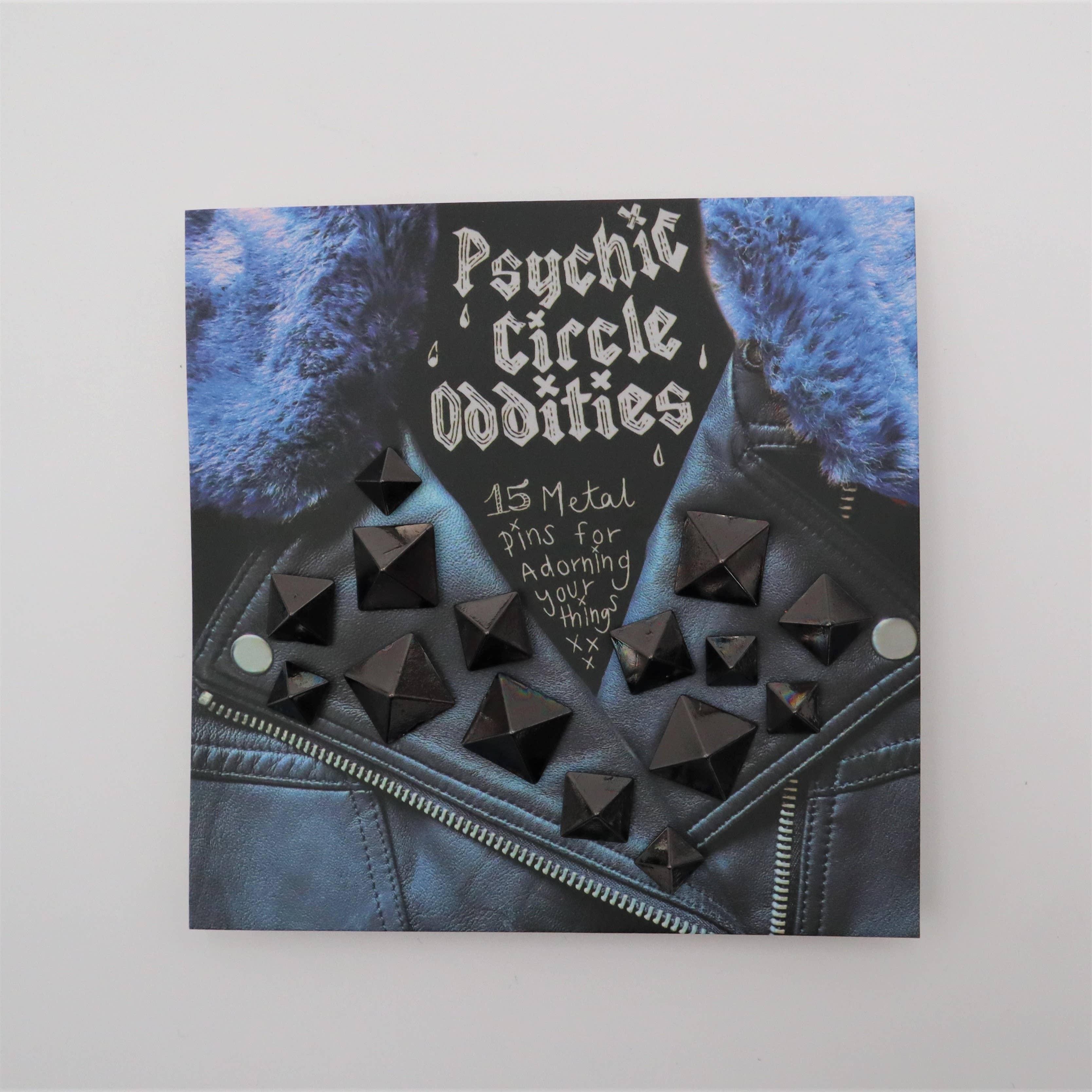 Psychic circle oddities - Wholesale Brooch - Black colored metal pyramid stud pin set- 15 pieces! Great g3
