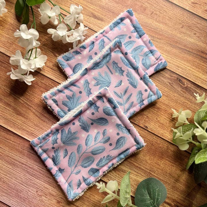 Blue Foliage Reusable Exfoliating Pads for wholesale by Tahlia Paige