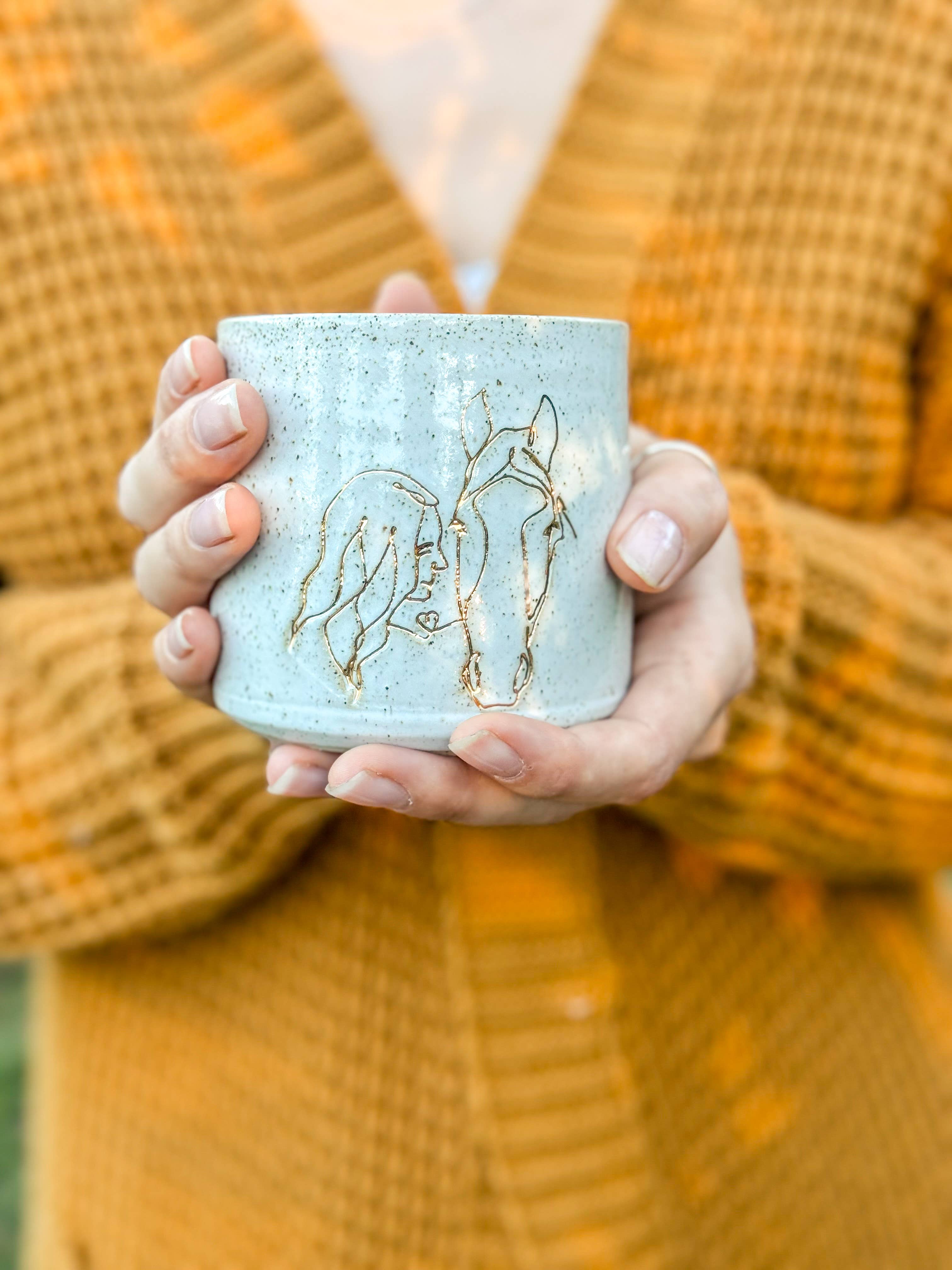 Wolf and Clay Pty Ltd – wholesale Coffee mug – Ceramic Mug - Girl with Horse1