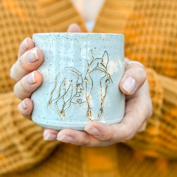 Wolf and Clay Pty Ltd - Wholesale Coffee mug - Ceramic Mug - Girl with Horse1