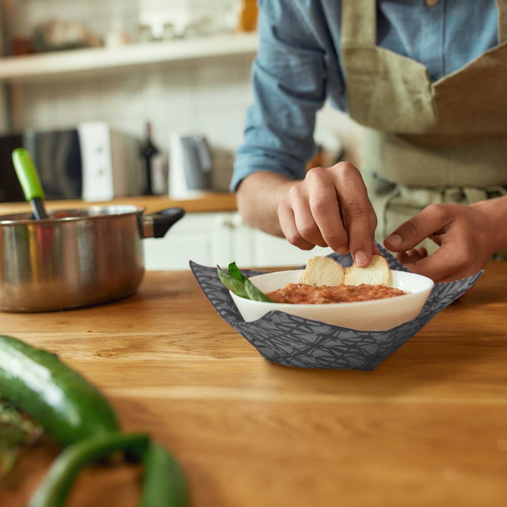 Shawn Sargent Designs - Vendita all'ingrosso Guanti da forno/Presine - Porta ciotola per microonde in vetro colorato nero4