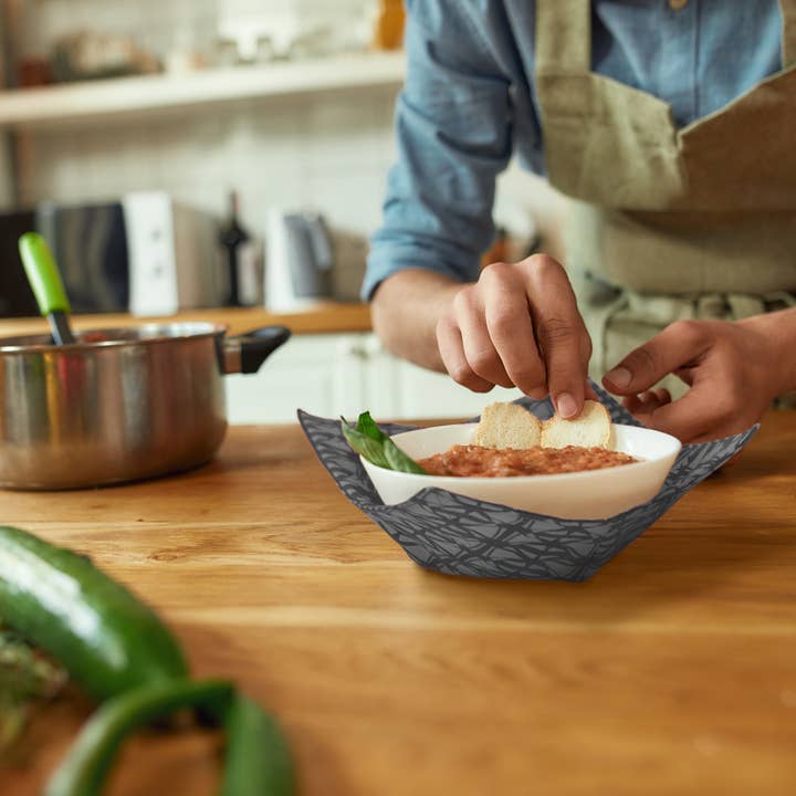 Shawn Sargent Designs - Vendita all'ingrosso Guanti da forno/Presine - Porta ciotola per microonde in vetro colorato nero4