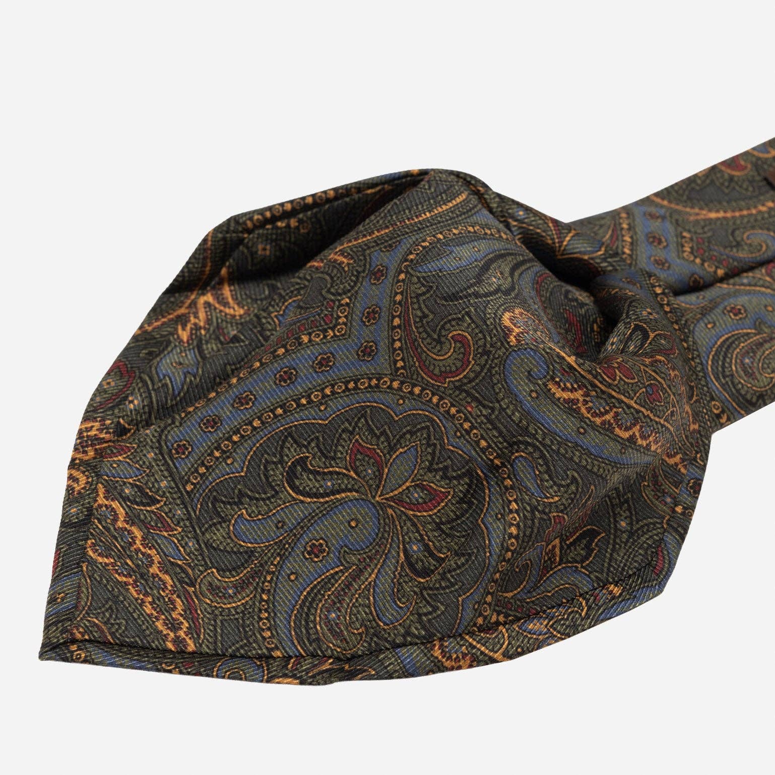 Elizabetta Made in Italy USA - Wholesale Necktie - Men's - Marsala - Printed Madder Silk Tie - Forest Green7