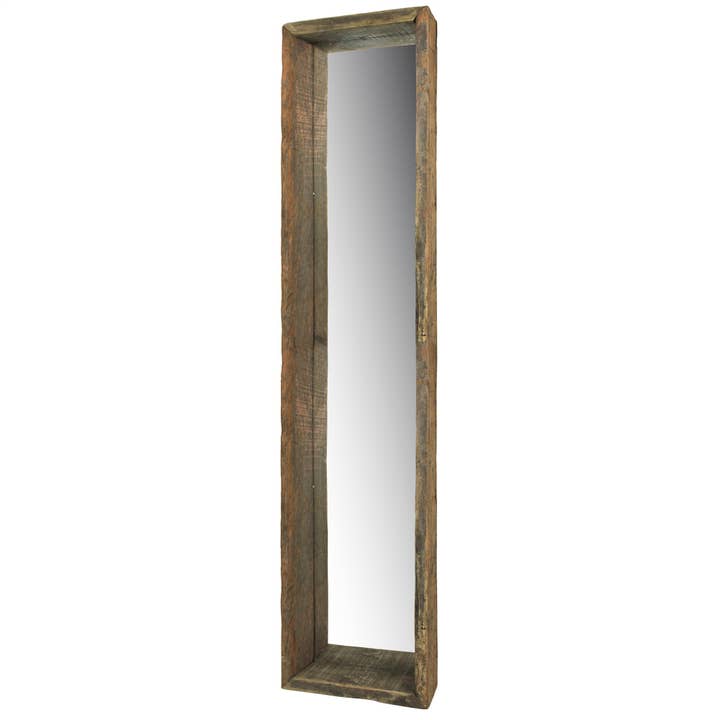 HomeRoots – wholesale Väggspegel – 28 ”Naturbrun inramad hängande spegel i full längd