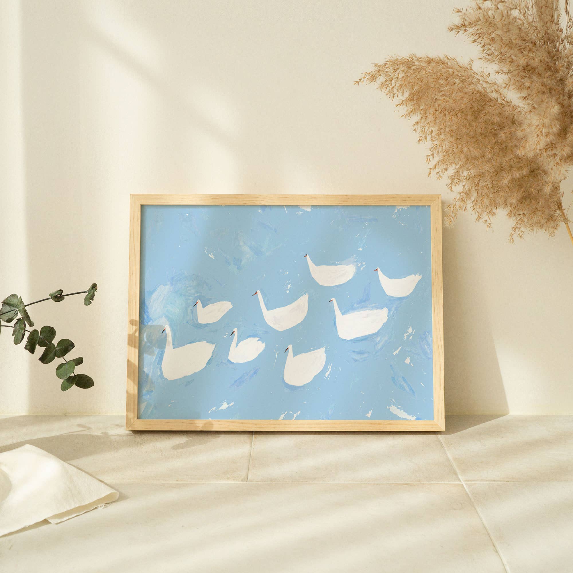 Little Black Cat Illustrated Goods - Vente Affiche d'art - Estampe artistique cygnes délicats | Décoration murale animaux | Art pour chambre d'enfant3