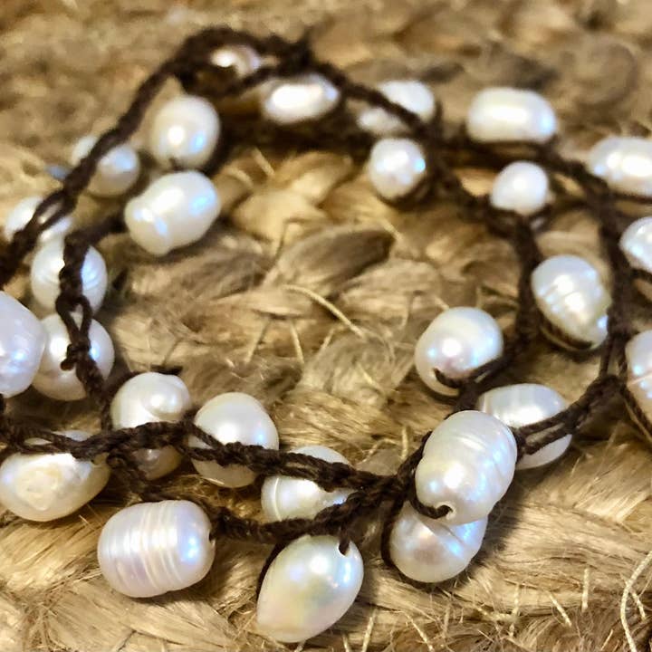 ShellyCakes - Vente Bracelet de perles - Bracelet enroulé, perle, perles au crochet, cadeau pour elle, mariage.
