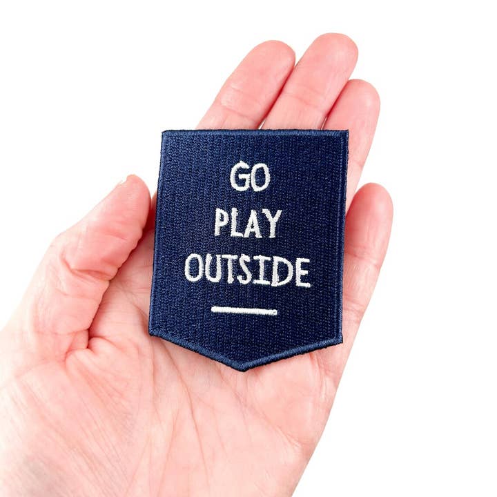 Field Trip Threads - Wholesale Patch - Navy Go Play Outside Iron-On Patch Embroidered Patch Nature 2