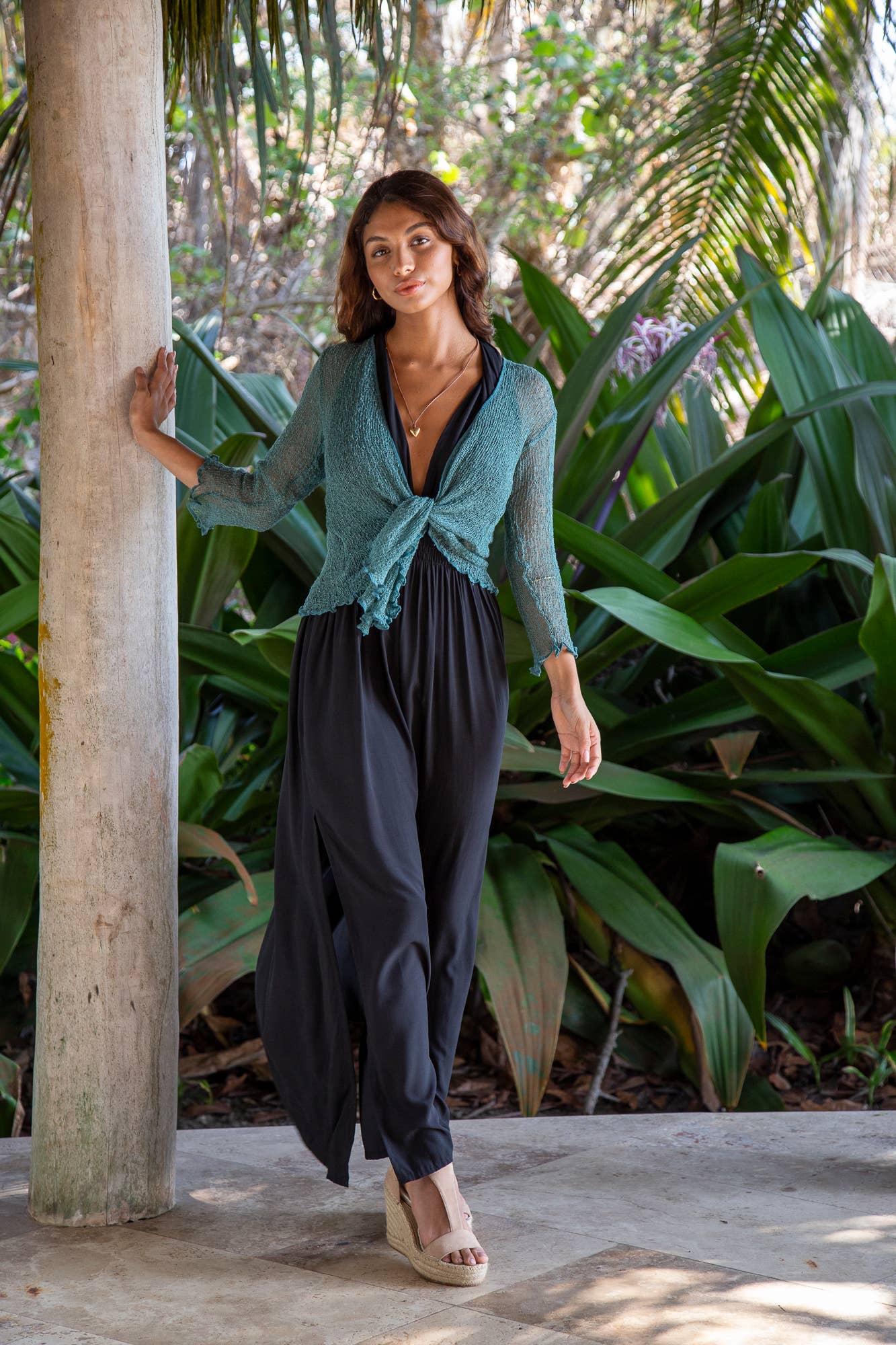 Bali Prema - Wholesale Cardigan - Women's - Summer Knit Cardigan Bolero Shrug Cover in Pine Green8