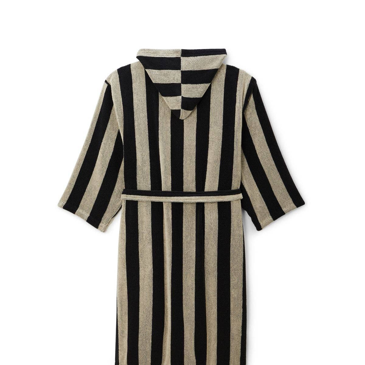 Sylvie Thiriez – Großhandel Bademantel – Unisex – Bademantel mit anthrazitfarbenen Streifen1