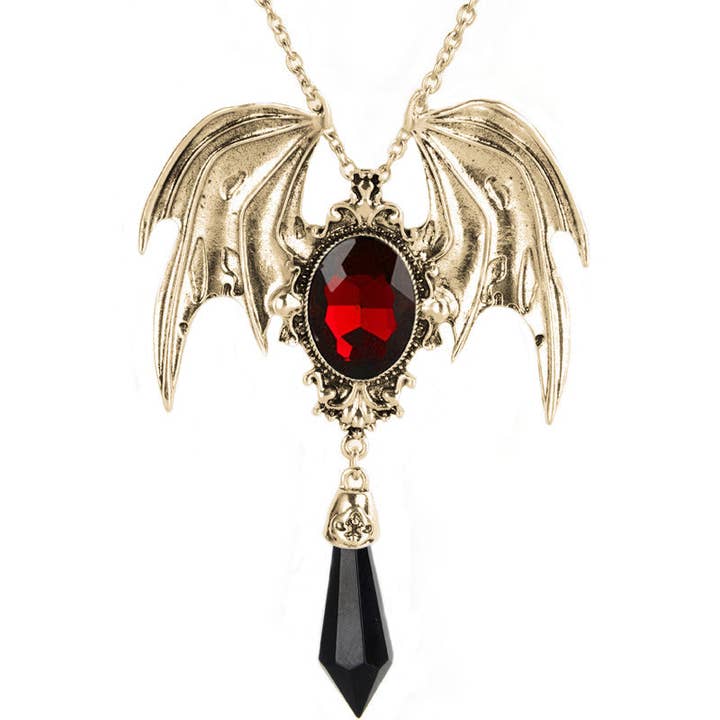 Tourtiwi – wholesale Pendant/charm necklace – Halloween Gothic Bat Wings Pendant Necklace6
