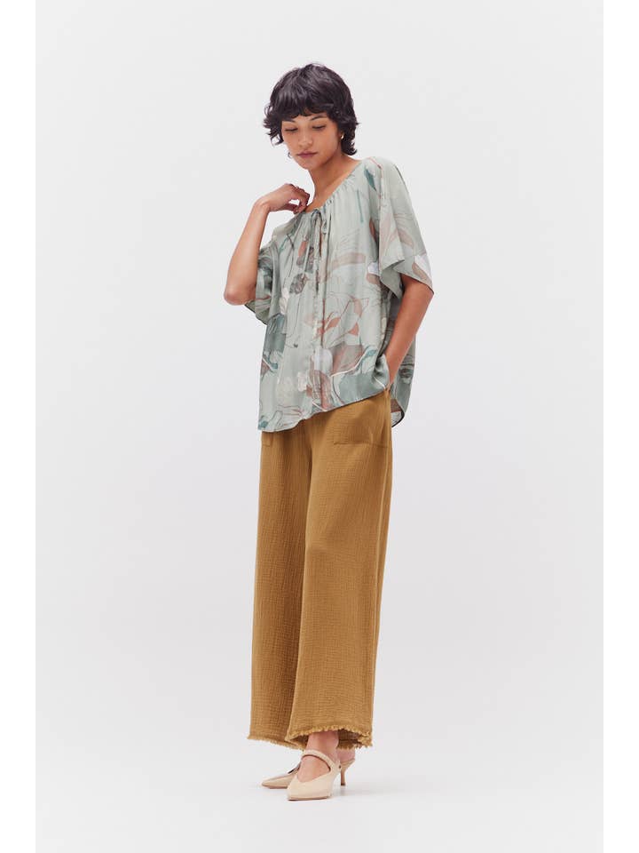 Grade & Gather - Wholesale Blouse - Women's - 41678JG - PRINTED SUMMER TOP