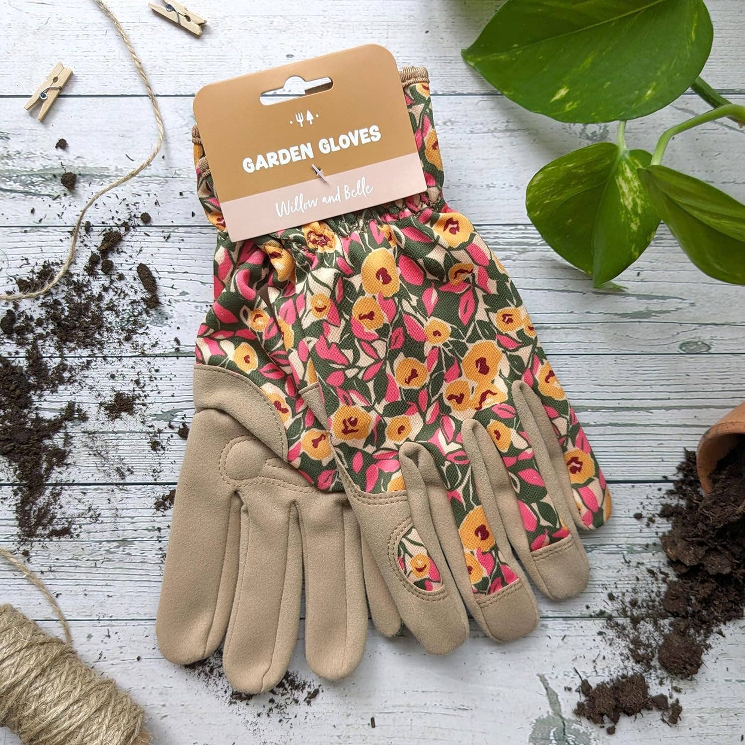 Robert Frederick Ltd - Wholesale Garden Gloves - Willow and Belle Outdoor Gardening Gloves - Women's One Size - Padded with Elastic Cuffs2