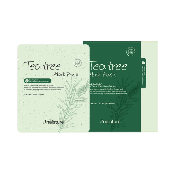 Naisture - Wholesale Skincare Face Mask - Tea Tree Premium Sheet Mask (5pc Box)