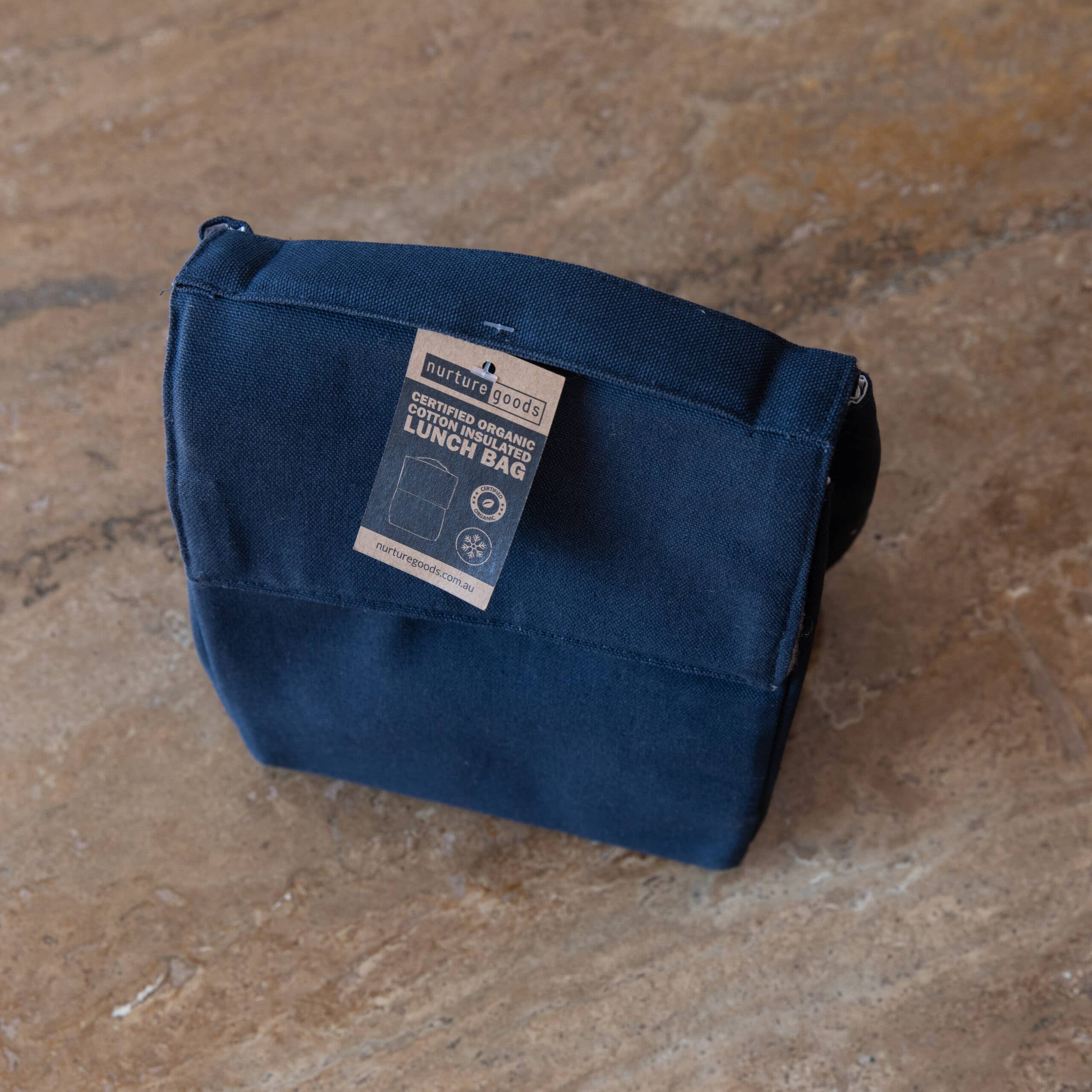 Nurture Goods - Wholesale Lunch Bag/Box - Certified Organic Insulated Lunch Bag - Ocean Blue2