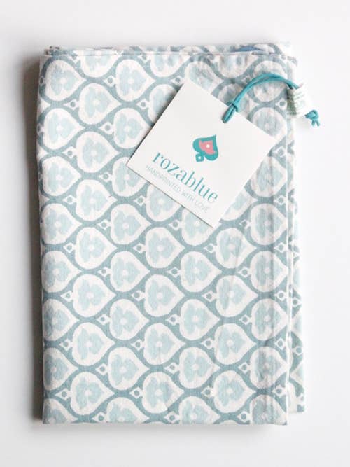 Handgemaakte Bells mineraalgroene vaatdoek - 100% katoen voor wholesale door Rozablue