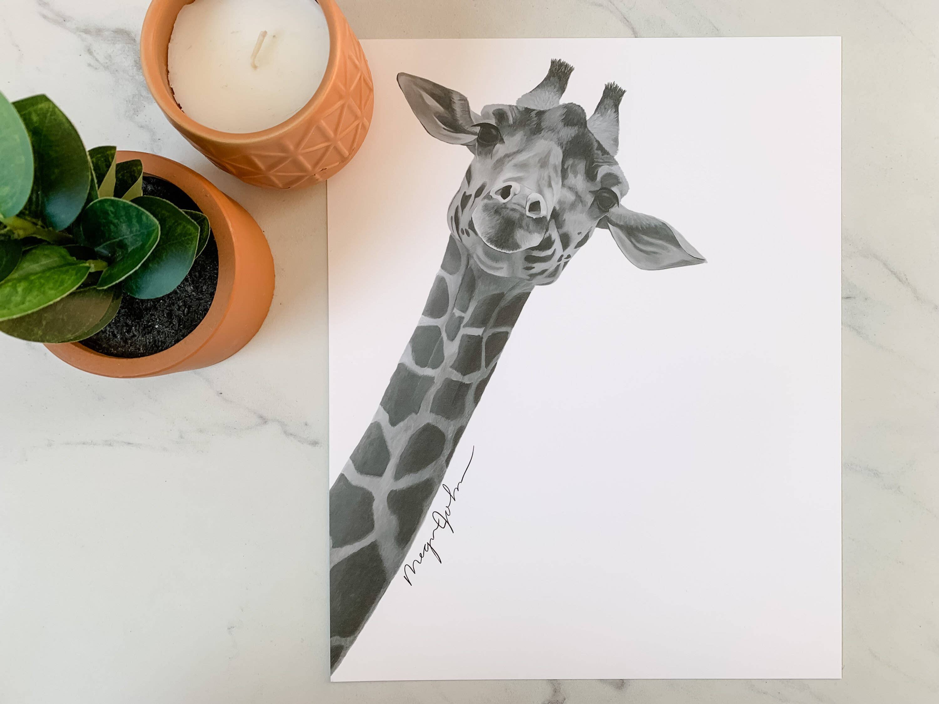 Reflections by Megan – Pintura/desenho por atacado – Pintura Acrílica Girafa, Arte Animal Africana6