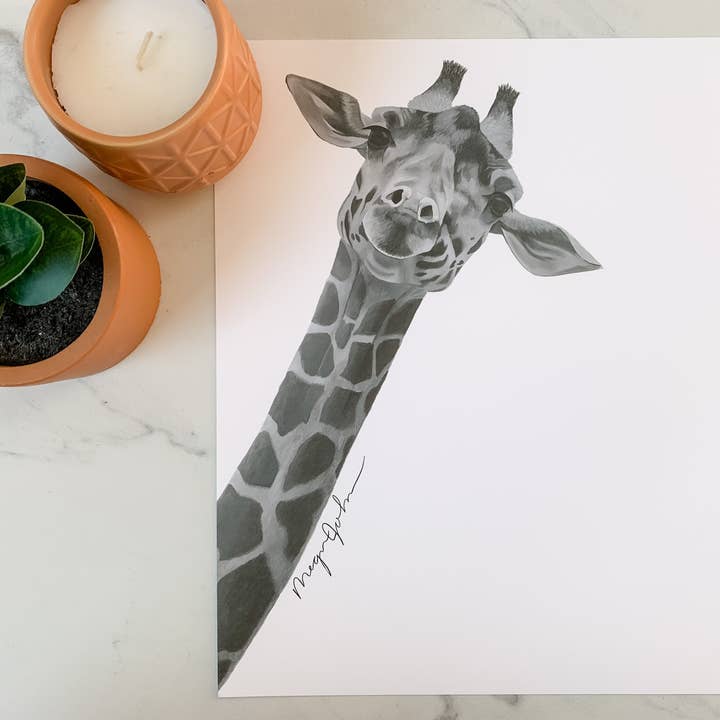 Reflections by Megan – Pintura/desenho por atacado – Pintura Acrílica Girafa, Arte Animal Africana6