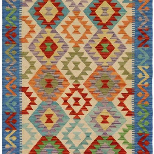 Tappeto Retro Kilim Turco Irvin in Lana Tessuto a Mano - 102 cm x 150 cm per la vendita all'ingrosso da parte di Arshs Fine Rugs