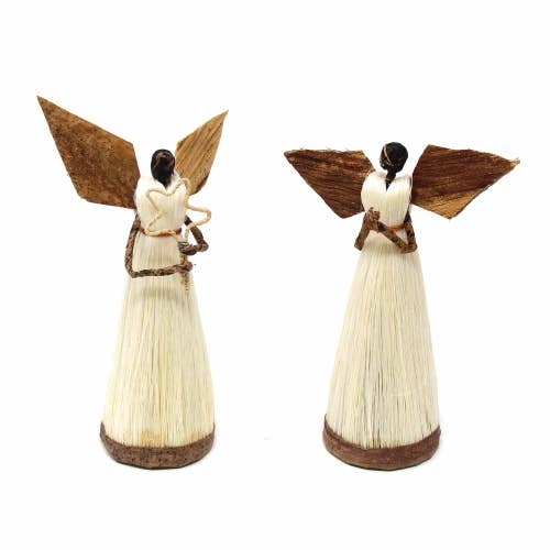 Global Crafts - Wholesale Decorative Figurine - Set of Two Standing Sisal Angels - Devotional5