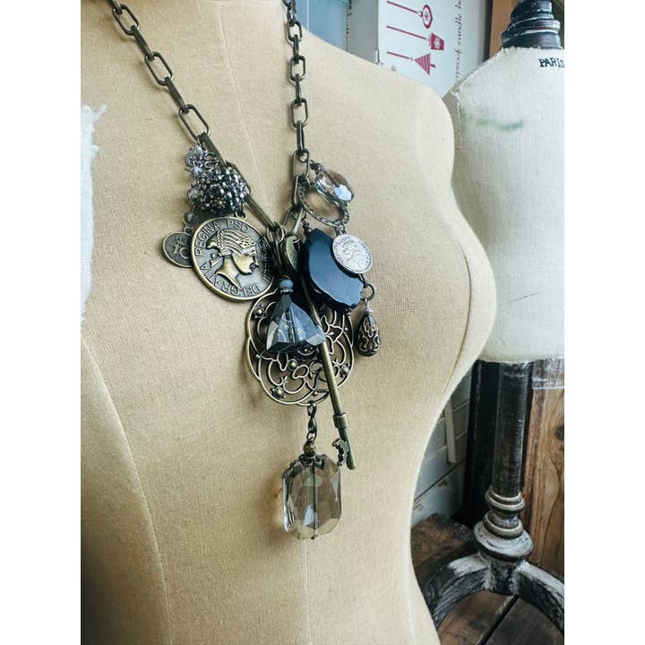 Scooples Jewelry - Wholesale Pendant/Charm Necklace - Gypsy Junk Original-Gray