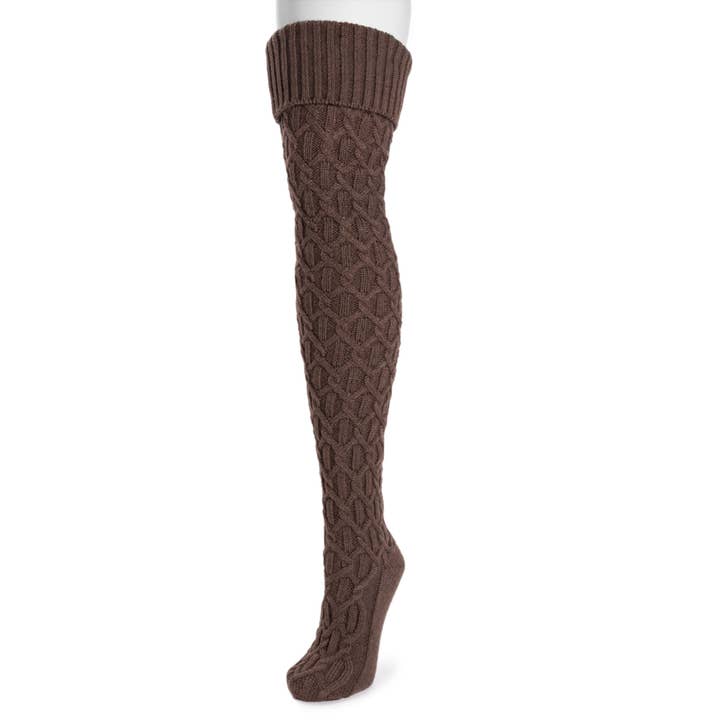 French Chateau Muk Luks Women's Chunky Lattice-Cable Over the Knee Socks for wholesale on Faire