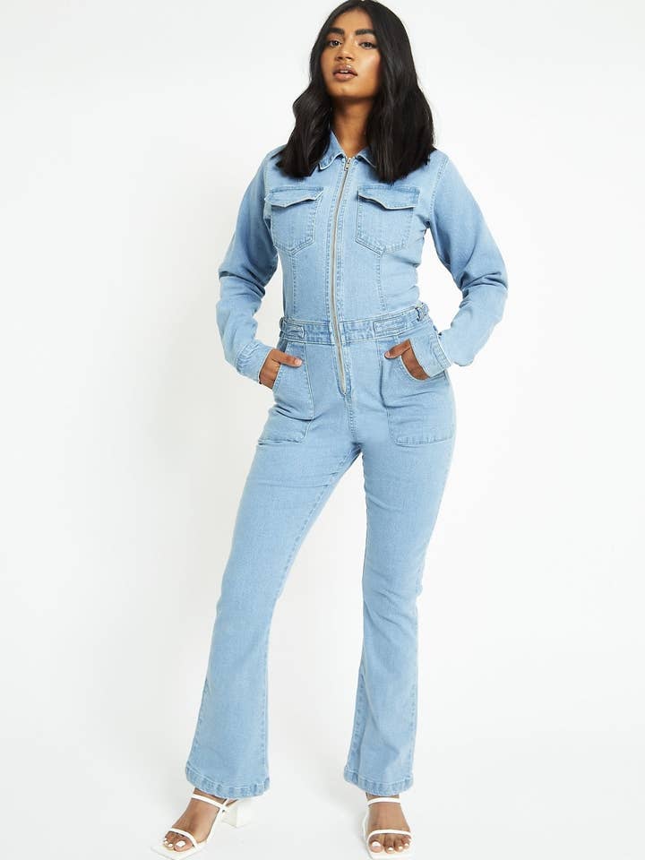 Mono vaquero azul claro con campana Harbor para venta al por mayor de JMOJO UK Limited