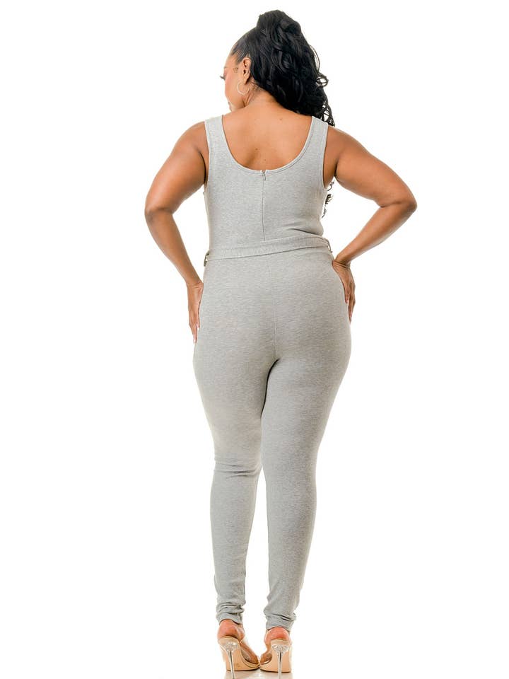 Namatt Design - Wholesale Jumpsuit - Women's - Plus Sleeveless Waist Tie Jumpsuit5