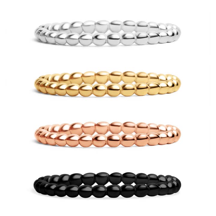 Stainless Steel Beaded Spacer Ring for wholesale by WJW