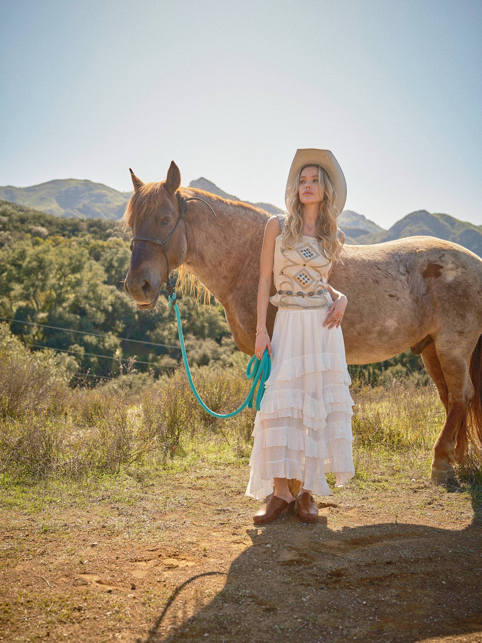 Blue B – wholesale Linne (Tryckt) - Dam – 23644T - Västerländsk Spänne Rem Broderad Denim Topp7