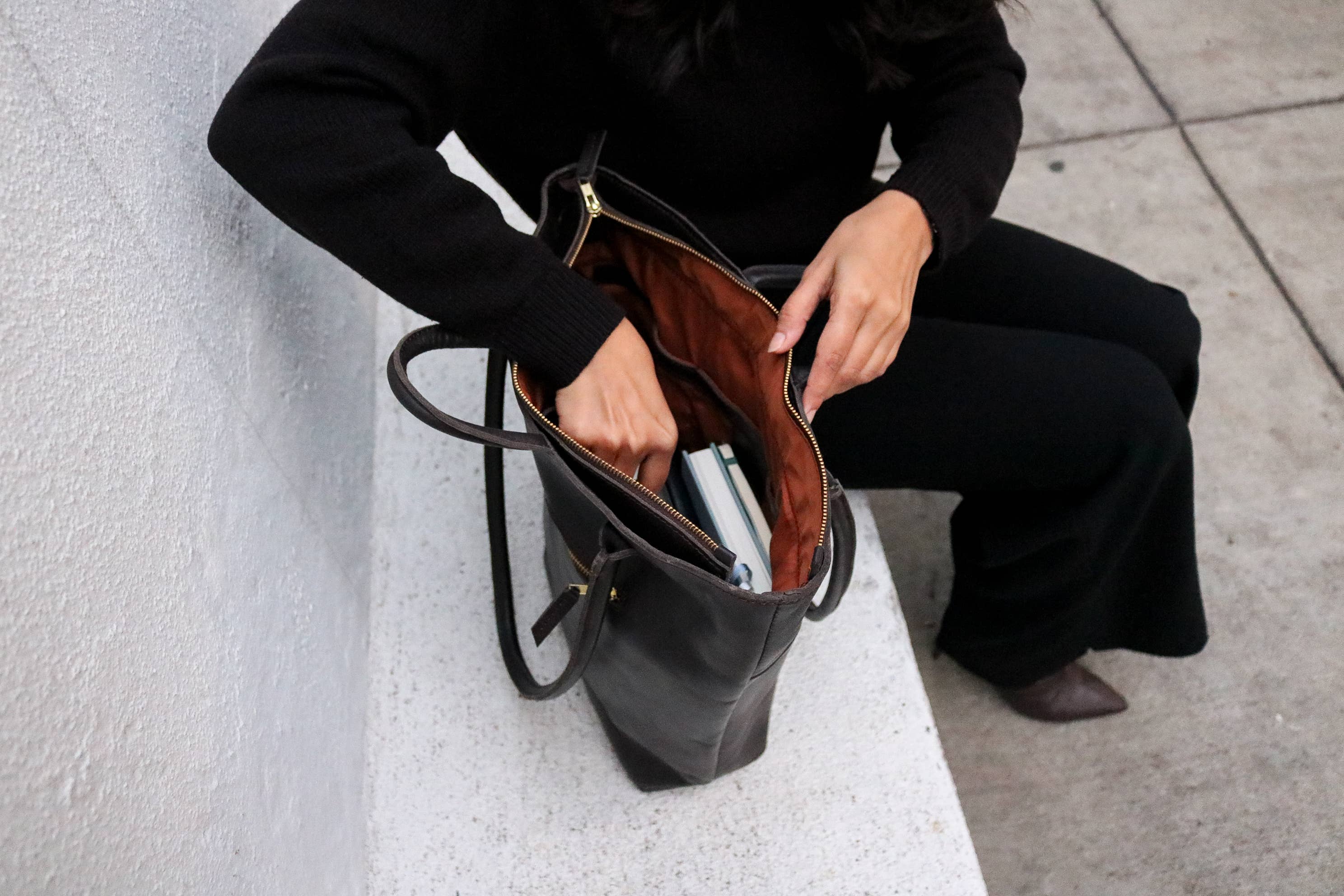 Brown Utility Tote Handbag, Dark Hazelnut for wholesale on Faire3