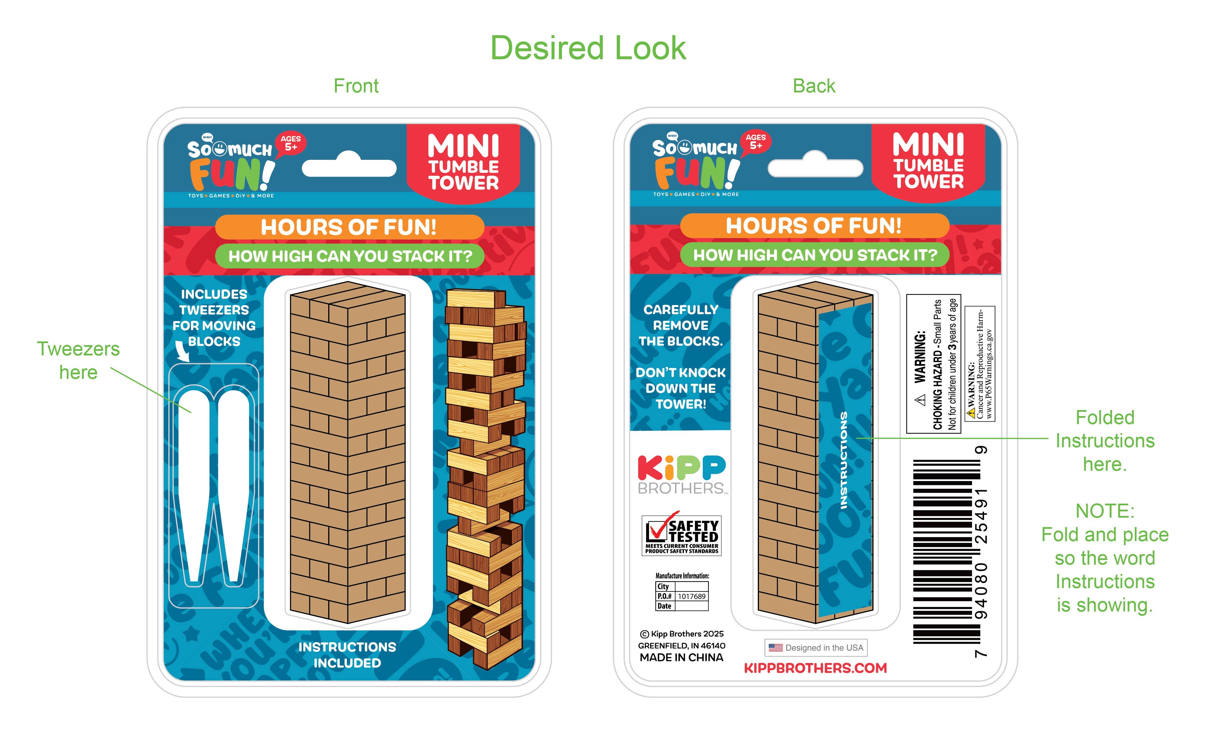 Novelty Brands - Wholesale Stacking Game - So Much Fun! Classic Mini Tumble Tower Wood Game - 6/Display6