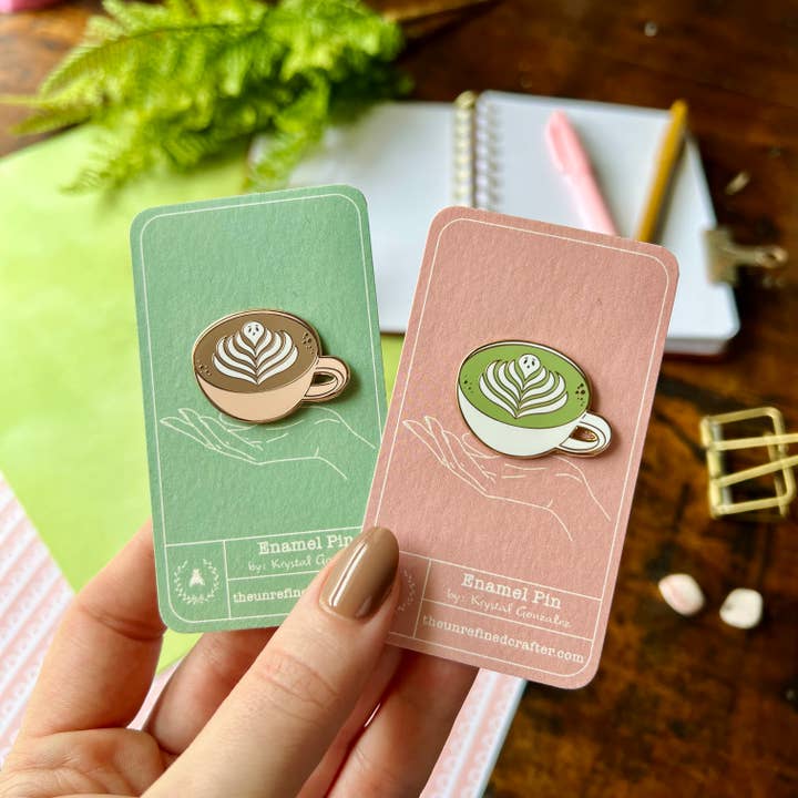 Matcha Ghost Latte Enamel Pin and other Purchase Wholesale prezzi pinsa. Free Returns & Net 60 Terms on Faire trending on Faire.