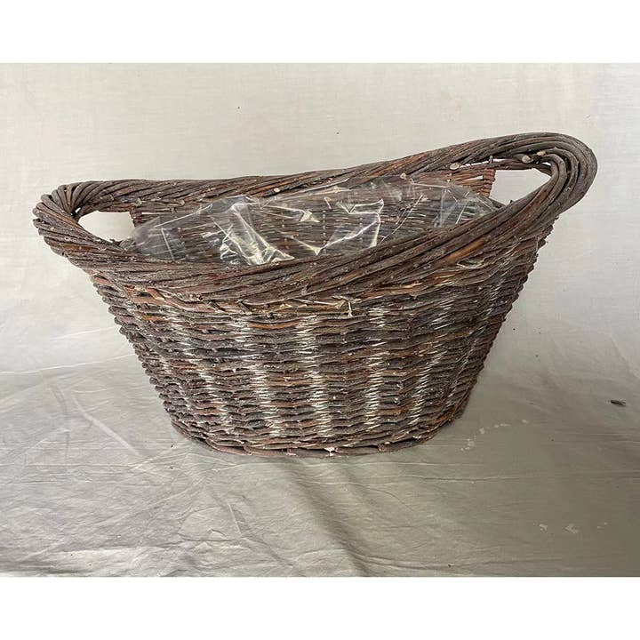 A&B Home Group Inc. - Wholesale Basket - 21.5x16.5x9" Rustic Wicker Basket with Plastic Lining