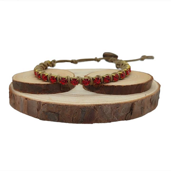 Kristallkedjearmband Medium - Lt Siam för wholesale av QUÉ MÁS JEWELS