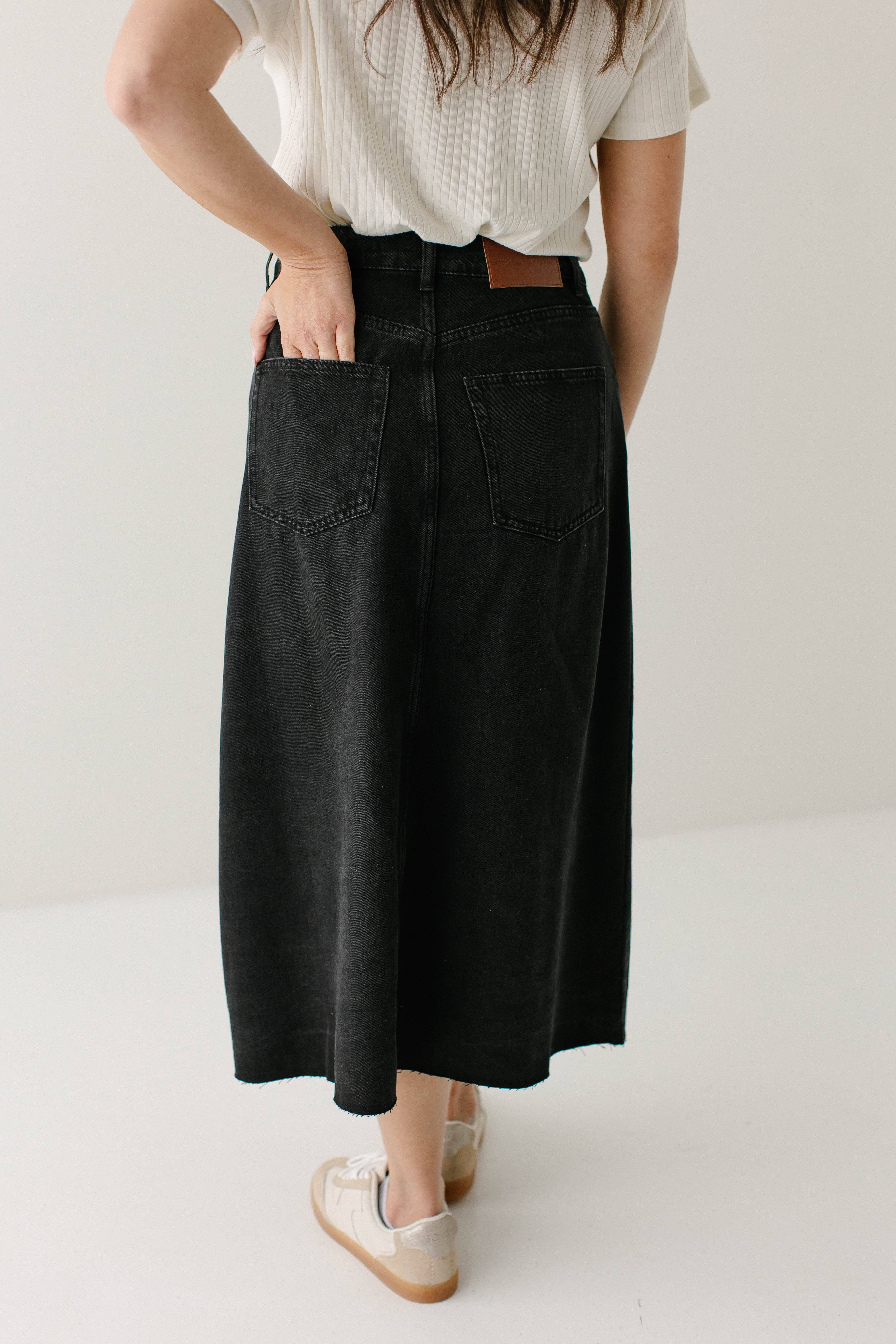 The Main Street Exchange - Wholesale Rok - Dames - 'Brooke' A-lijn denim midirok8