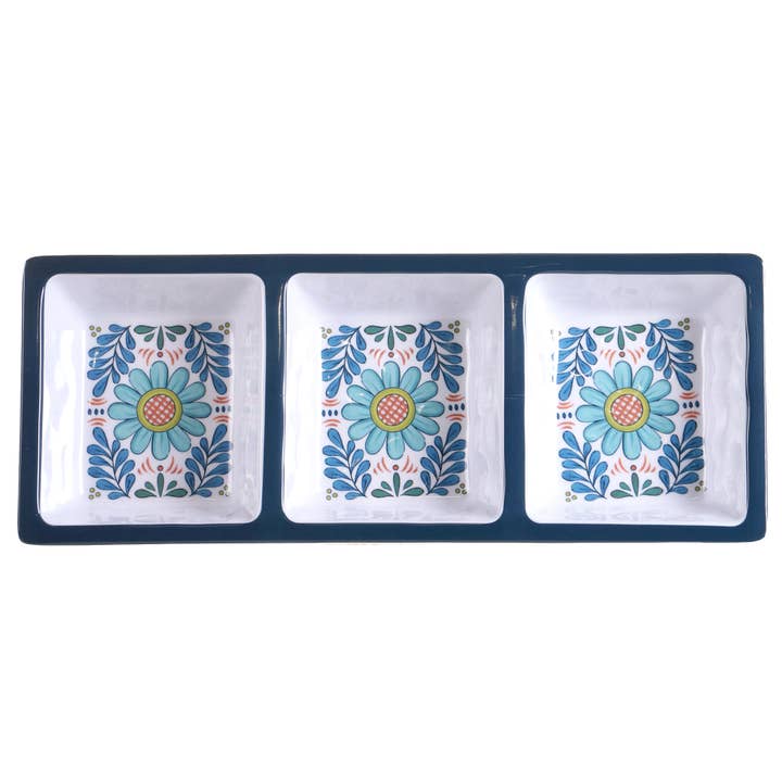 Talavera Melamine 3-Section Relish Tray for wholesale by Certified International