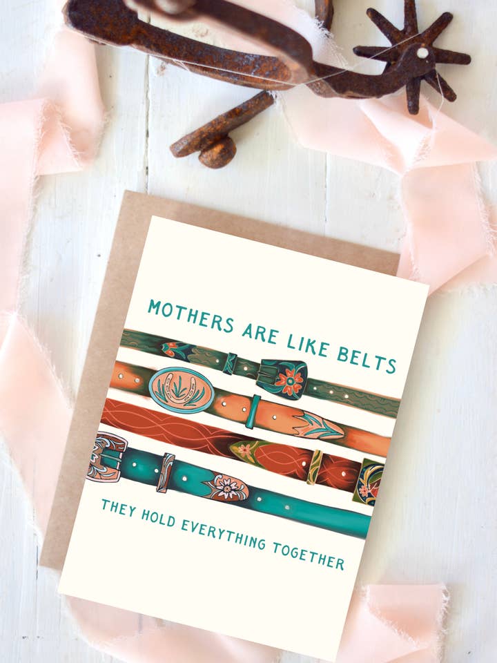 Cartão do Dia da Mãe — Cintos Western de Moda por atacado de Tirzah Lane Art