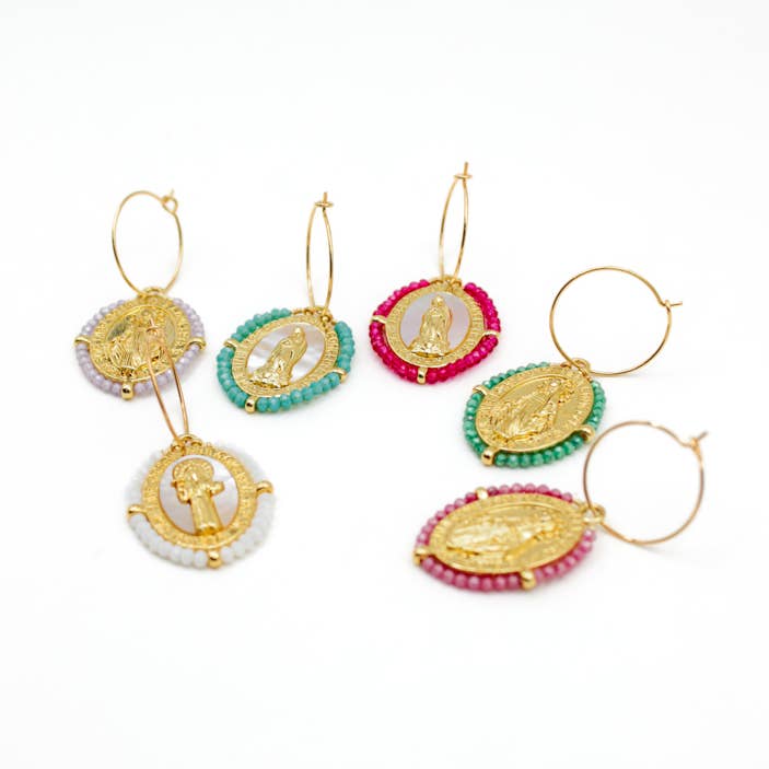 Set di 6 cerchi madonne con perle - FRIDA per la vendita all'ingrosso da parte di L'Atelier des Dames