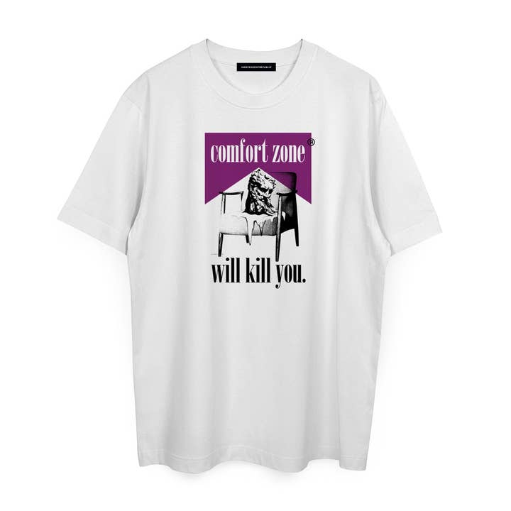 Independent Republic - Wholesale Screen Printed T-Shirt - Unisex - Comfort zone © white t-shirt