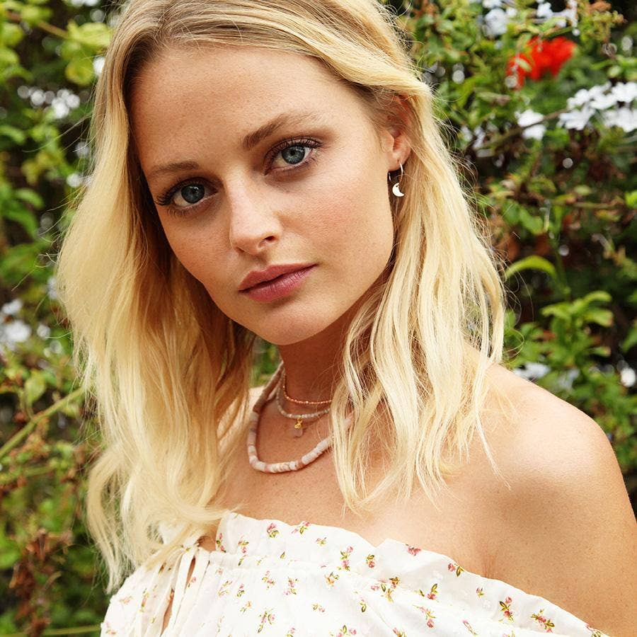 gold & gray - Wholesale Hoop Earrings - Mini Moon Hoops Earring1