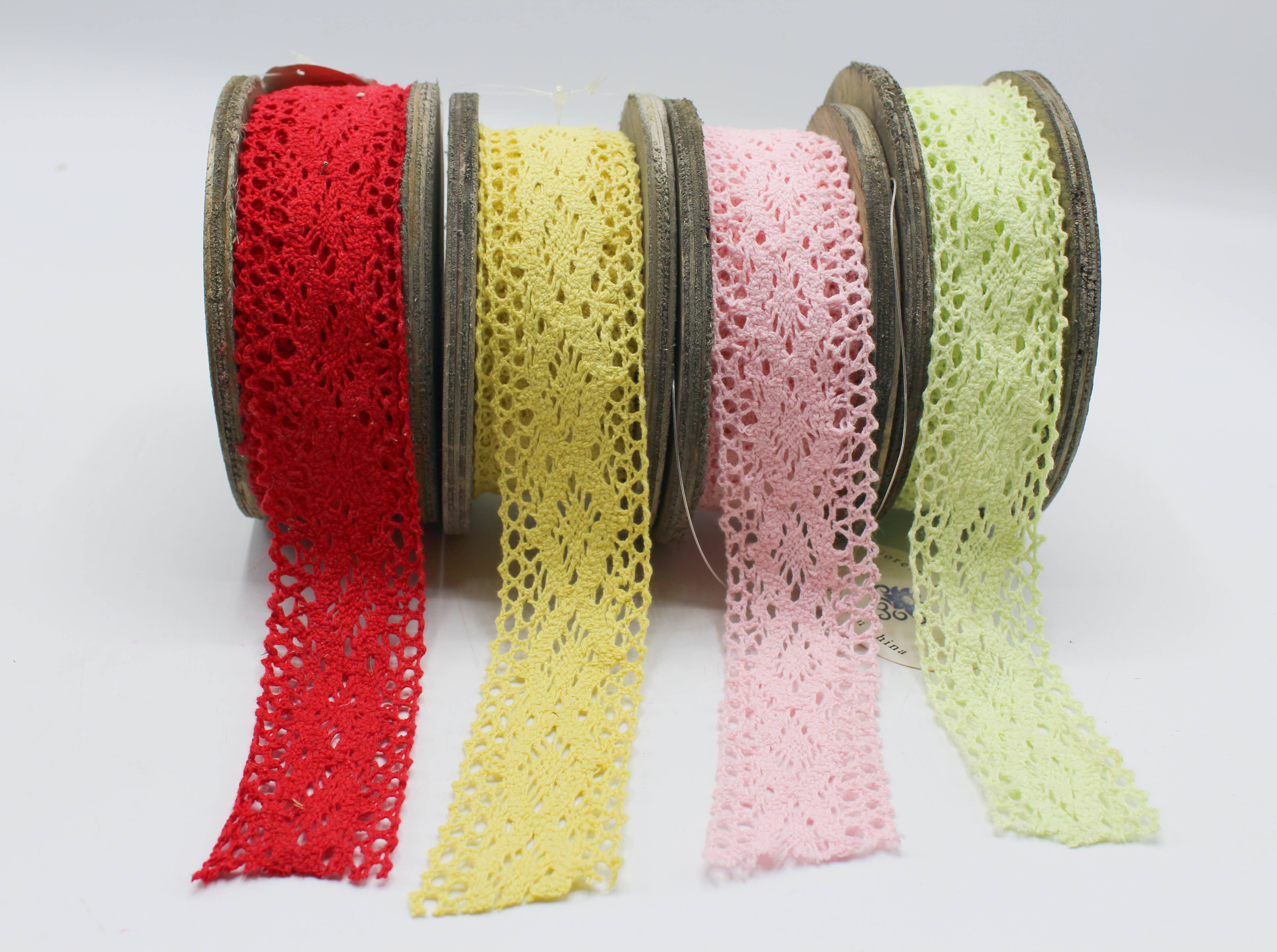 Fioretto Renato S.r.l. – Großhandel Band – Geschenke verpacken – Rotes Baumwoll-Spitzenband2