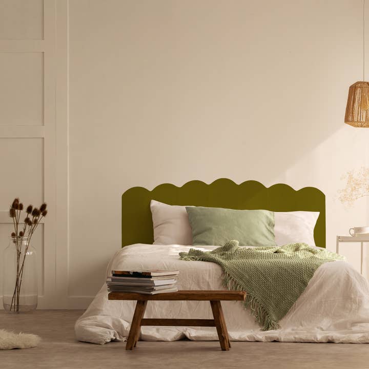 Really Nice Things - Wholesale Headboard - Sage green velvet upholstered headboard 145x74cm3