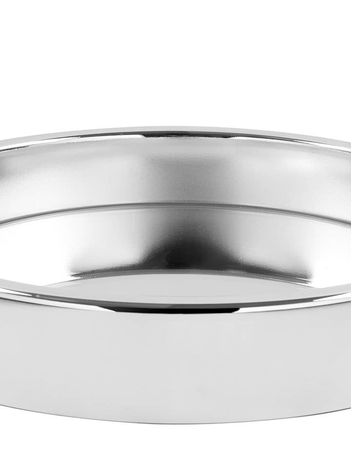 Bandeja Empire con inserto de espejo, plateada, altura 5,5 cm, diámetro 38 cm para venta al por mayor de FINK Living