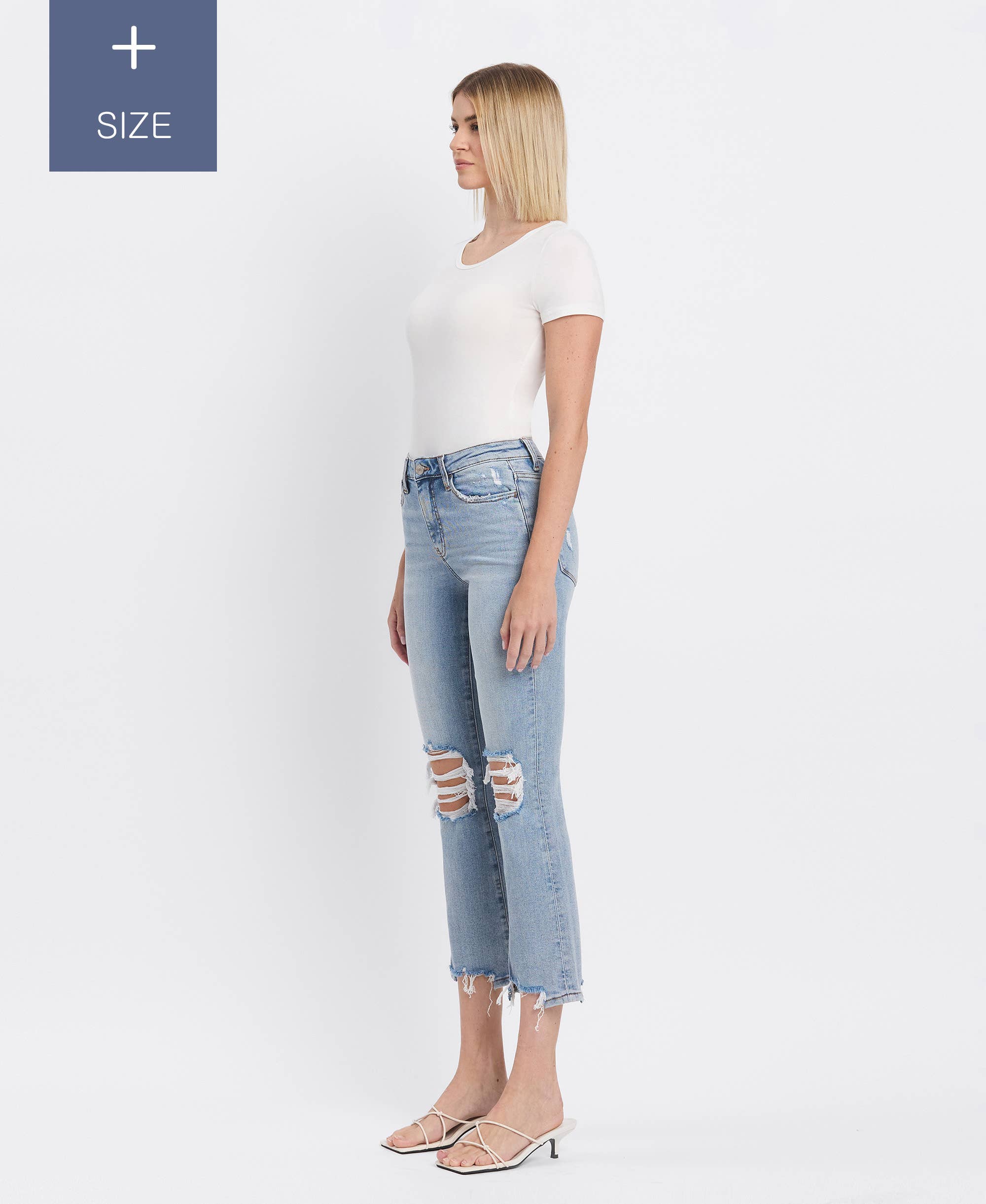 Miracles PLUS SIZE HIGH RISE KICK FLARE JEANS LV1081-P for wholesale on Faire10