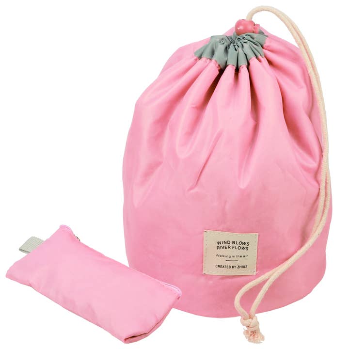 Pink beauty nylon travel bag height 22 cm, diameter 14 cm for wholesale by Fantasia R. Espig KG