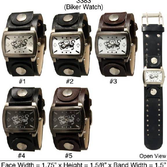 Time World USA - Wholesale - 6 Men's Biker Style Watches