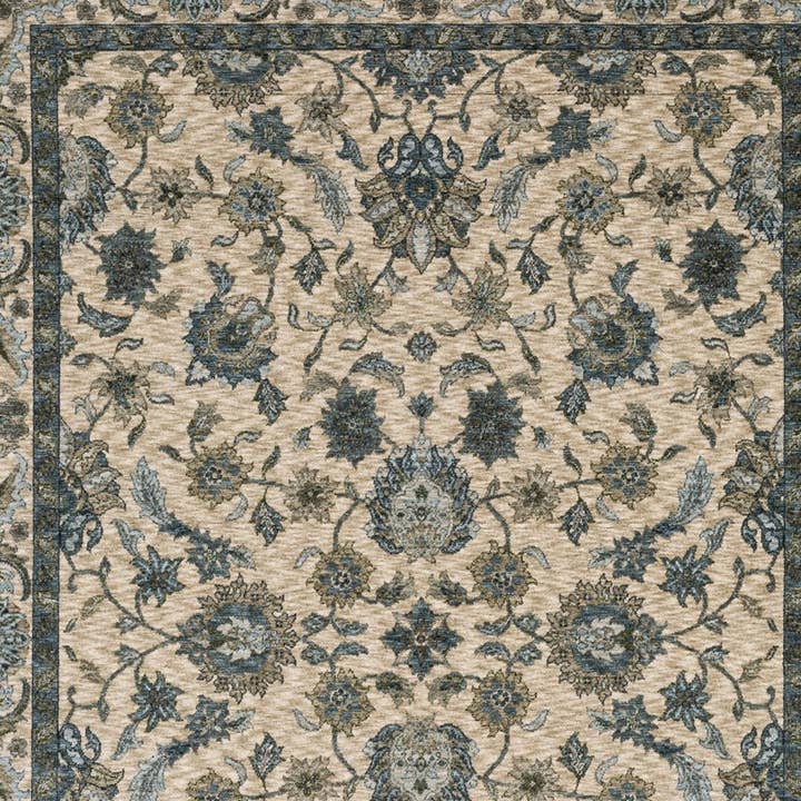 HomeRoots - Wholesale Area Rug - 2' X 3' Beige And Blue Oriental Area Rug With Fringe4