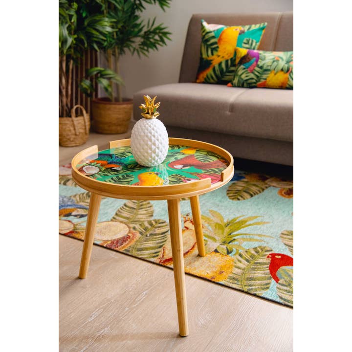 Bergamaschi & Vimercati S.p.a. - Wholesale Side Table - Havana Bamboo & Glass Coffee Table 48x48x44 cm Multicolor3