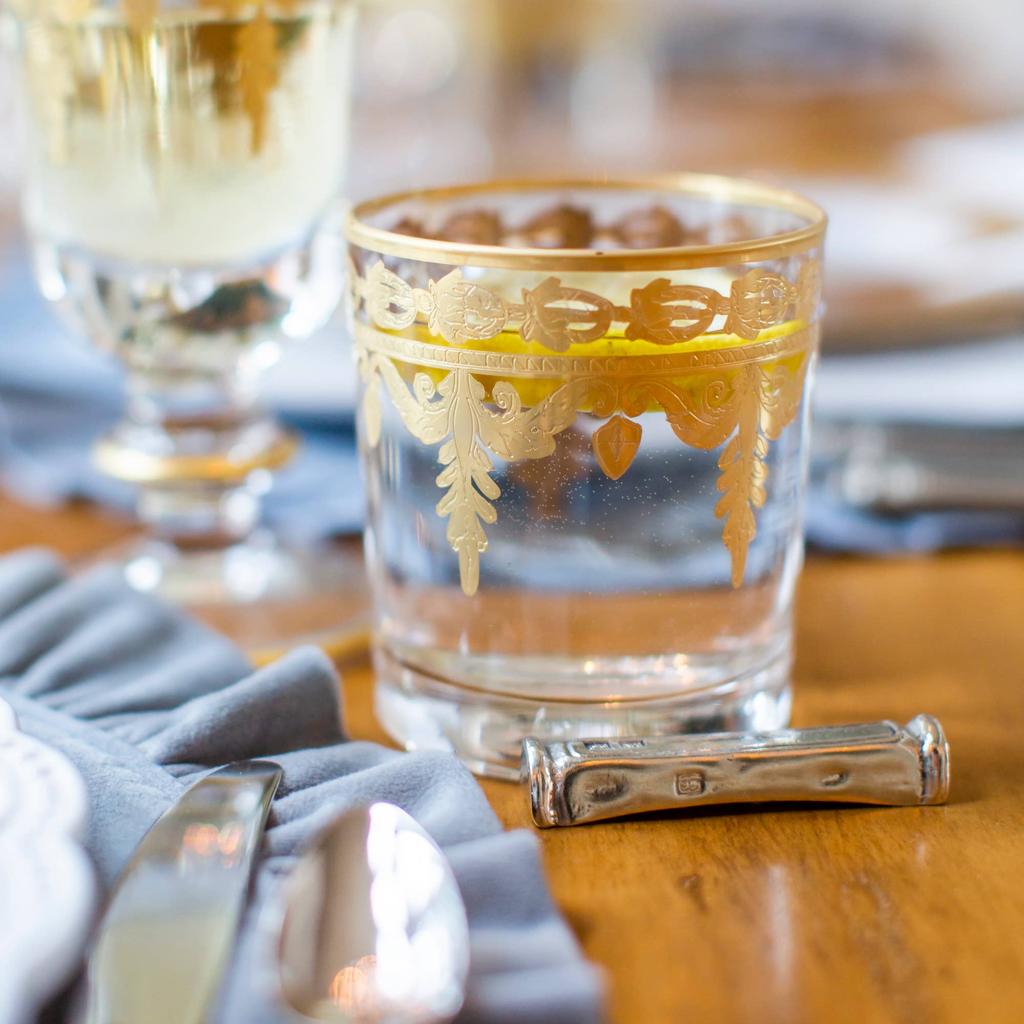 Arte Italica & Crown Linen Designs - Wholesale Knife Set - Tavola Knife Rest Set Of 4 With Pouch4